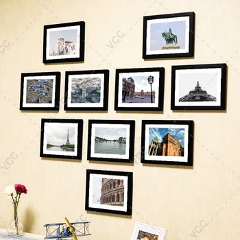 10 бр., дървена фоторамка за снимки, стенни рамки за снимки, декор за снимки, дървени рамки за снимки, рамки за стена