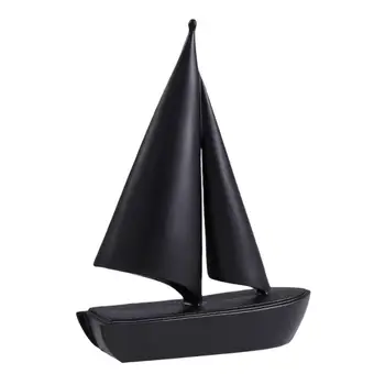 Статуята на плаване на кораба, модел на ветроходна лодка, фигурка на ветроходна лодка за спални, черен
