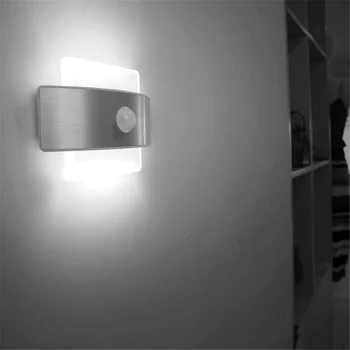 Led лампа със сензор, индукционная лампа за човешкото тяло, стенно осветление за спалня, нощни коридор, квадратен бял Led лампа със сензор, индукционная лампа за човешкото тяло, стенно осветление за спалня, нощни коридор, квадратен бял 2