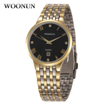 2023 Мъжки часовник от неръждаема стомана, Кварцов часовник Най-добрата марка на луксозни Златни часовници-тънки часовници Relogio Masculino Jam Tangan
