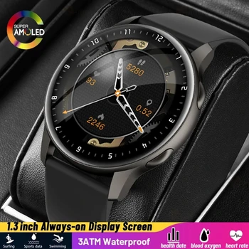 ChiBear 3ATM Водоустойчив Смарт часовници За Мъже И Жени на Екрана Винаги се Показва Времето 2023New AMOLED Smartwatch Мультиспортивный Фитнес Режим-Тракер