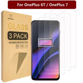 Mr.Щит [3 опаковки], Предназначени за OnePlus 6T / OnePlus 7 [Защитен слой от закалено стъкло]