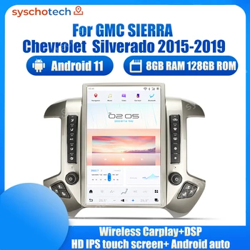 Syschotech Tesla Стил 14,4 Инча Главното Устройство Android 11,0 GPS Навигация Автомобилното Радио, За да GMC SIERRA, Chevrolet Silverado 2015-2019