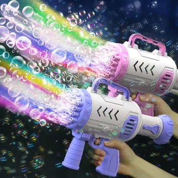 Ръчен пистолет за сапунени мехури Gatlin Rocket с 37 дупки, електрическа автоматична машина за сапунени мехури за детски подаръци, играчки, преносими за улицата