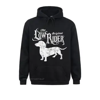 Оригиналната Куче Low Rider Dachshund Забавно Hoody с качулка във формата на Такса За Възрастни, Блузи с дълъг Ръкав, Чисто Качулки, Популярна Семейна Облекло