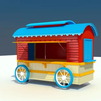 Уличен трейлър за сладолед Rainbow cabin / павилион за бързо хранене / магазин за цветя