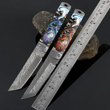 Нож с фиксирано острие в обвивка, тактически джобен нож за оцеляване, туристически ловни малки преки ножове, инструменти за защита от ЕРП на открито
