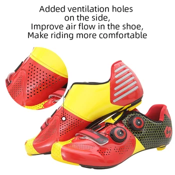 Мъжки обувки за шоссейного колоезденето SIDEBIKE от въглеродни влакна, ултра-леки скоростни колоездене, маратонки, самоблокирующаяся обувки за автомобилния състезания, дишаща Мъжки обувки за шоссейного колоезденето SIDEBIKE от въглеродни влакна, ултра-леки скоростни колоездене, маратонки, самоблокирующаяся обувки за автомобилния състезания, дишаща 4
