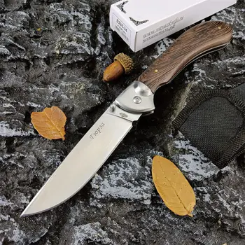 Качествена дървена дръжка, Руски джобен нож 440C, атласное нож, ловен походный нож, лесно преносими сгъваеми ножове, подарък колекция
