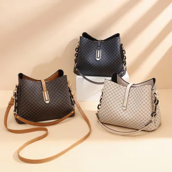 Дамска чанта от естествена кожа, дамски луксозни чанти, дамски чанти през рамо, чанти през рамо дамски чанти-тоут в ретро стил