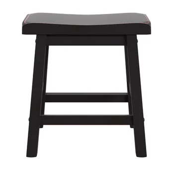 18-инчови столове Weston Home Ashby без облегалка, комплект от 2 теми, черна усъвършенства покритие 18-инчови столове Weston Home Ashby без облегалка, комплект от 2 теми, черна усъвършенства покритие 2