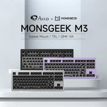 Akko MONSGEEK M3 САМ Kit TKL RGB Комплект механична алуминиева клавиатура Barebone с гореща замяна на южната страна С ЦПУ от метал, ЧРЕЗ Уплътнение за Монтиране на