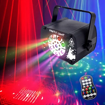 8 Луночный Мини Лазерен Дискотека на DJ Light LED UV Звуков Ефект на Осветяване на Сцена KTV Сватба Коледа Празнична Парти Лампа USB Звук е Активиран