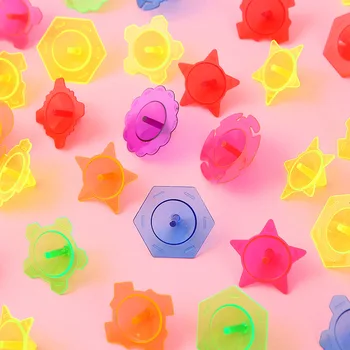 100 бр/пакет Жироскоп Пластмасови кръгли примамки Играчки, Цветни въртящи се за деца Баланс жироскоп Различни цветове въртящи се на кукли