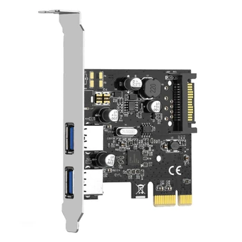 USB 3.0 PCI Express PCIE USB3.0 Адаптер за карти 5 Gbit/s PCI-E 2 Порта Карта за Разширяване на SATA Конектор на Захранването за вашия КОМПЮТЪР Бърз, Стабилен