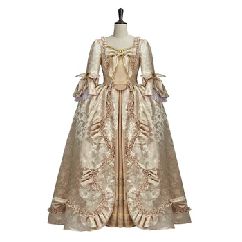 Хотел придворное рокля от 18-ти век, секси бална рокля на Мария Антоанета в готически стил рококо, барок, костюм от епохата на Възраждането и регентството