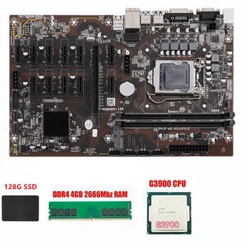 Дънна платка майнера B250BTC-12P + процесор G3900 или G3930 + Оперативна памет DDR4 4GB 2666MHz + SSD 128G за майнинга БТК
