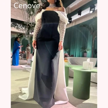 Cenove Arab Dubai Рокля за абитуриентски бал с деколте на раменете, дълги ръкави и дължина до пода, лятна елегантна парти за жени 2023