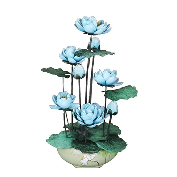 Новият китайски изкуствени цветя, Ретро фалшив цвете Бонсай, Декорация във формата на лотос на Дзен Лотос Настолна договореност за хол