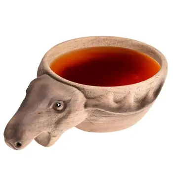 Скулптура с вырезанной ръчно главата на животното, преносима дървена кафеена чаша, дървени изделия, дървени чаши за чай, мляко, чаши за пиене вода, посуда за напитки