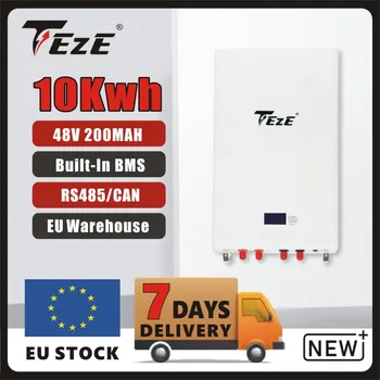 На склад в ЕС TEZE 10Kwh PowerWall 48V LiFePO4 Батериите 200AH Вграден BMS CAN RS485 За съхранение на Слънчева енергия за домове Bateria 