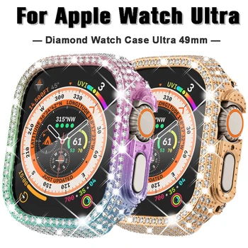 Диамантена Калъф За Apple Watch Ultra 49 мм Калъф Bling Броня Протектор За Apple Watch Ultra 2 БР. Калъф Аксесоари Защитен Калъф