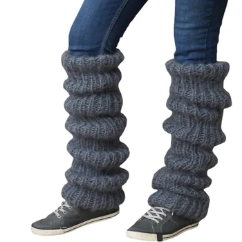 Дамски ежедневни чорапи над коляното, зимни плътни възли мохеровые гети с дълъг штанинами Дамски ежедневни чорапи над коляното, зимни плътни възли мохеровые гети с дълъг штанинами 1