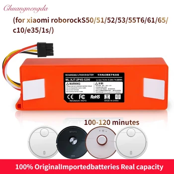 100% чисто НОВ 9800 ма 14,4 v 6.5 Ah литиево-йонна Батерия, Аксесоари за прахосмукачка xiaomi mi robot Robotics cleaner roborock S50 S51 T4