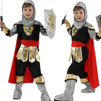 Костюми кралския войн-рицар за момчета, войници, деца, Средновековни римски cosplay, карнавальная парти, маскарадное рокля без оръжие, Хелоуин за деца