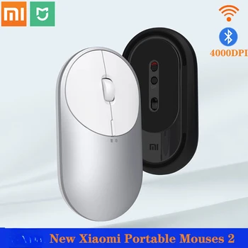 Оригинална мобилна мишка Xiaomi Mi 2 Оптична безжична Bluetooth 4,2 RF 2.4ghz 4000 dpi с регулируем двухрежимным връзка за преносими КОМПЮТРИ