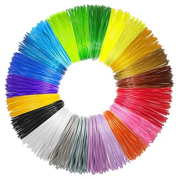 25 цвята за зареждане нажежаема жичка PLA за 3D-химикалки, благородна нишка на спиралата 1,75 мм за 3D-принтер/3D-химикалки, всеки цвят е 16 фута