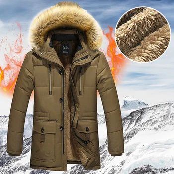 Ново Зимно Топло палто, Утепленная яке със средна дължина, Ветроупорен паркове С качулка, палто с памучна подплата, Свободно Ежедневното палто с цип с джобове, M-5XL