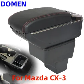 За Mazda CX-3 кутия за оръжие оригиналната специална кутия за централен подлакътник аксесоари за модификация, двупластова USB зареждане