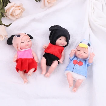 11 * 5 см Реалистична мини-меки детски кукли, за спане за момичета, детски играчки, кукла за сън с аксесоари за облекло