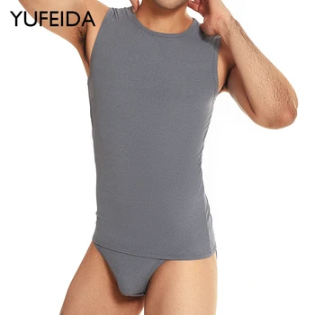 YUFEIDA, мъжки комплекти майок за фитнес тениска без ръкав, мъжки спортни потници + гащи, дишаща ежедневни однотонная риза, спортен жилетка