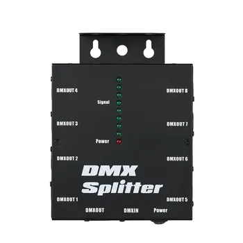8-посочен усилвател на сигнала DMX512, 8-канален DMX-сплитер за DMX предавател/приемник/конзола