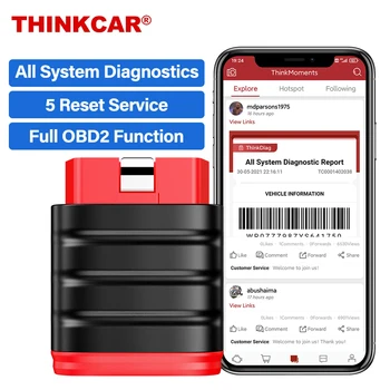 THINKCAR thinksafe Bluetooth OBD2 скенер 5 функции ABS SAS EPB Отменя масло ГУМИТЕ Автоматичен четец на код на Инструмента за диагностика на цялата система
