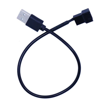 3/4 Пинов кабел за захранване на вентилатор на компютър PC Адаптер от 5 До 30 см, Включете на 3-пинов или 4-пинов фен на кабелям USB адаптер
