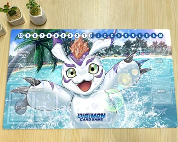 Digimon Gomamon Playmat DTCG CCG Игра Търговски Карти, Игри Мат Аниме Подложка За Мишка Гумена Тенис на Мат Игрови Аксесоари и Безплатен Чанта