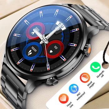 Метални 1,39-инчови умни часовници с кръгла екран с висока разделителна способност Bluetooth с музикален призовава 100 + спортен режим, изящен циферблат, модни часовници 2023