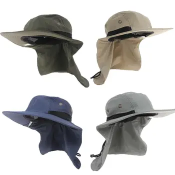 Улични слънчеви унисекс шапки, панама, обикновена ежедневни слънчеви очила с полета, бързосъхнеща шапка за риболов, скално катерене, UV-защита за лицето и шията