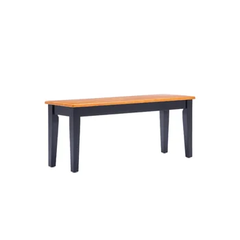 Дървена с пейка Boraam Shaker без гръб - черен / дъб, в два цвята на финала, маса за хранене, стол, мебели за ресторант