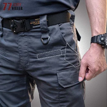 Нови Тактически Панталони с много джобове, Непромокаеми Панталони-Карго, Мъжки Военни Армейските Панталони SWAT, Мъжки Износоустойчиви Работни Джоггеры За Бягане