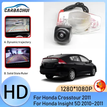 Динамичен траекторията на паркинг линия HD нощно виждане автомобили обратна резервната камера за задно виждане за Honda Crosstour Insight 5D 2010 ~ 2011