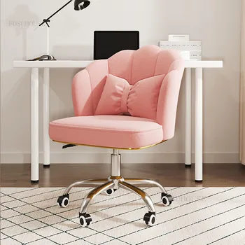 Скандинавските минималистичные въртящи се офис столове за отдих и обучение, съвременни компютърно офис стол с мека облегалка, офис мебели за дома