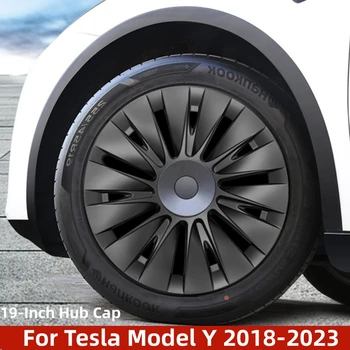 За Tesla, Модел Y 2018-2023 4 бр. 19-Инчов Капачката на Главината, работа на смени Капачката на Колелото, Автомобили Капачката на Главината, Пълно Покритие, на Модела Аксесоари
