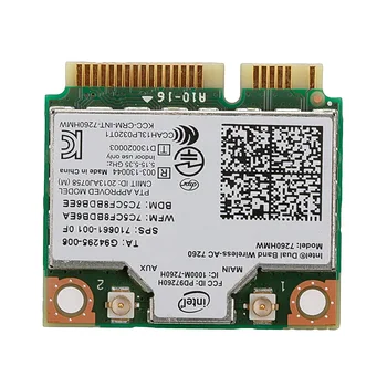Двухдиапазонная безжична карта ac 7260HMW Mini PCI-E BT4.0 Intel за HP SPS 710661-001