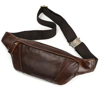 Мъжка кожена поясная чанта за телефон, ежедневни чанта за рамо черна персонални поясная унисекс чанта, дамска спортна чанта през рамо от телешка кожа