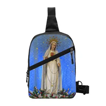 Чанти-Прашка на Дева Мария от Гуадалупе за Пътуване, Туризъм, Мъжки Мексикански Католически Светец, Гърдите Раница През Рамо, с Раница на Рамо
