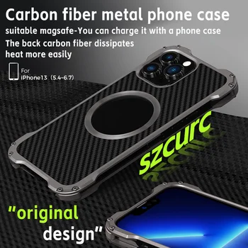 Szcurc за iPhone 14 pro max Сверхпрочный калъф, изработени от въглеродни влакна с висока плътност meta lphone case iphone 13 pro max само за употреба на открито калъф за iphone 12